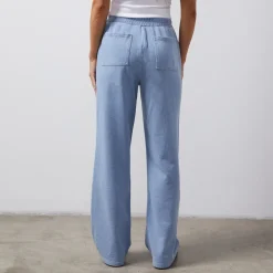 MONROW Indigo French Terry Pocket Pant LIGHTWASH Best Sale